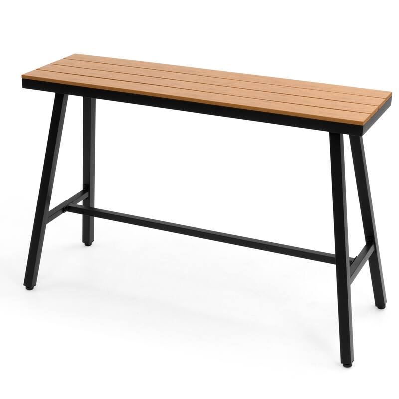 Pellebant Outdoor Bar Table Patio Rectangular - Brown - 55.12 inches