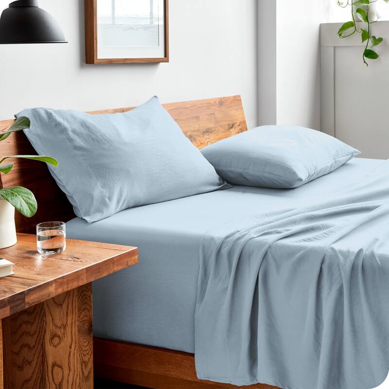 Bare Home Washed Microfiber Deep Pocket Sheet Set