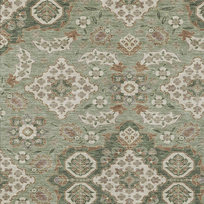 HomeRoots Medallion Traditional Rectangle Outdoor Rug