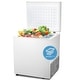 preview thumbnail 1 of 14, 1.8 Cu.Ft Chest Freezer with Removable Basket, Bottom Drain, 7-Level Thermostat, Freestanding Design for Home and Apartment