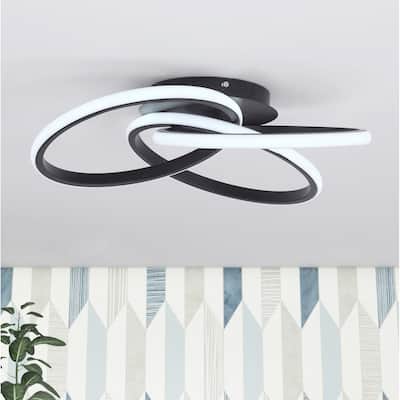 Modern 1-Light Linear Design LED Flush Mount Lighting Fixture