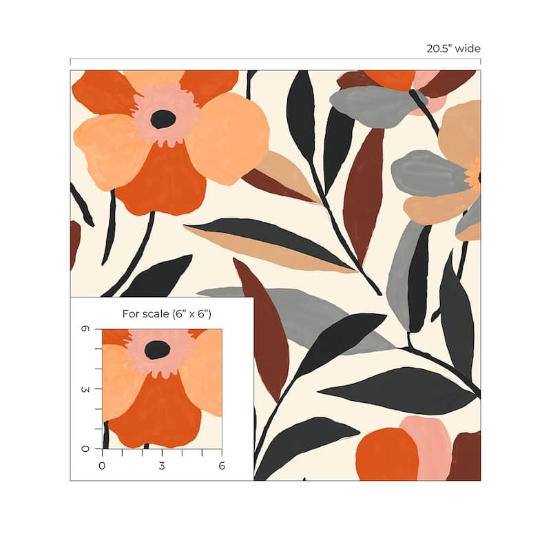 NextWall Garden Block Floral Peel and Stick Wallpaper