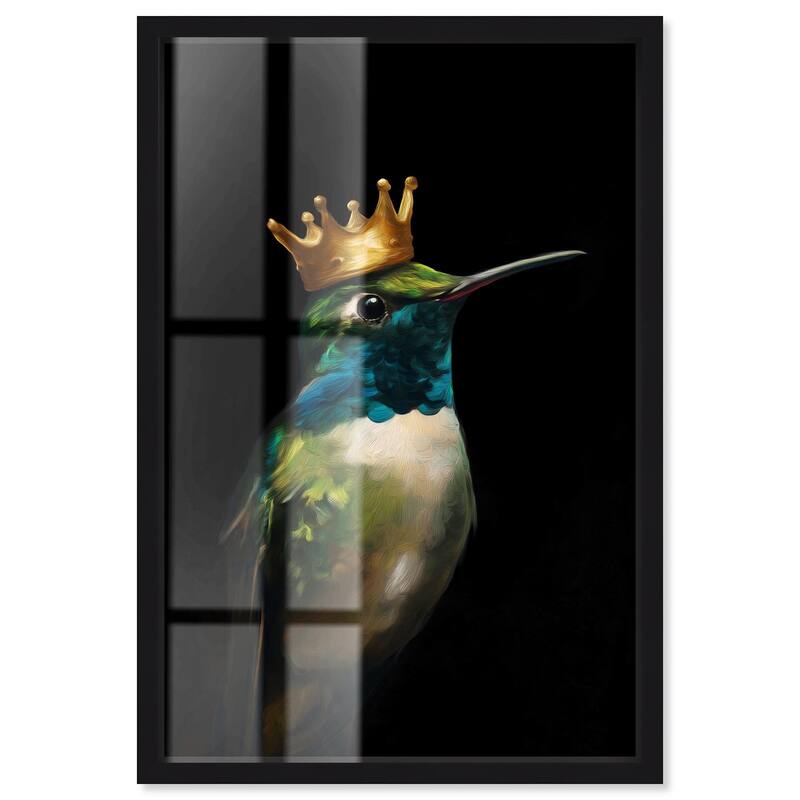 Crowned Azure Bird II Shadowbox by Art Remedy - Black - 36" x 54"