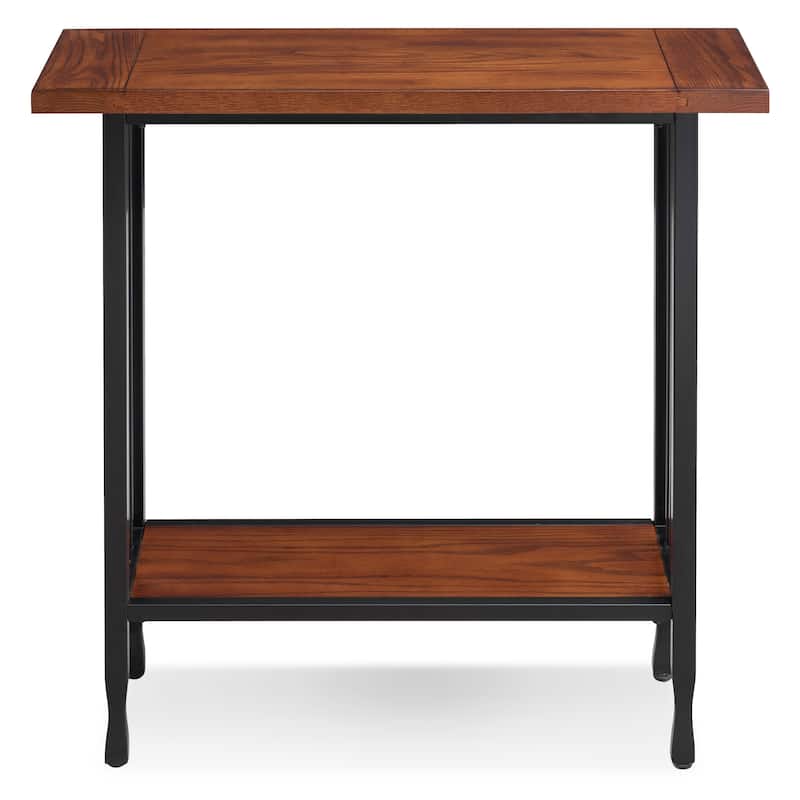 Leick Home Peter Matte Black Slatted Mission Oak Hall Stand