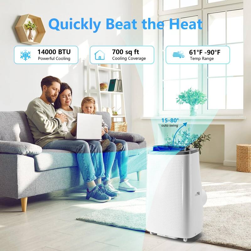 14000 Btu Portable Air Conditioners for Room up to 700 Sq. Ft