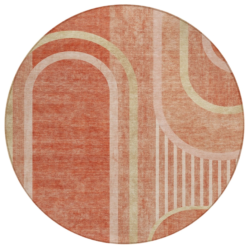 Machine Washable Indoor/ Outdoor Chantille Mid Century Modern Rug