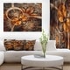 preview thumbnail 3 of 14, Designart "Dark Orange Fractal Flower" Abstract Canvas Art Print 40 in. wide x 30 in. high