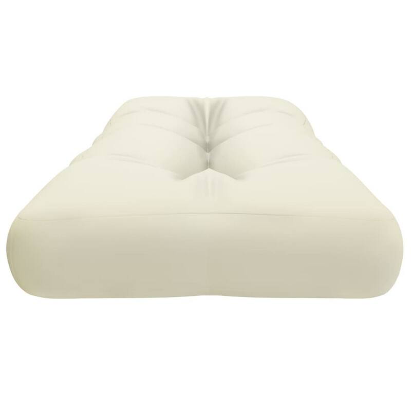 Moni Outdoor Cushion for Bench, Deep Tufted, White Fabric, 47 Inch