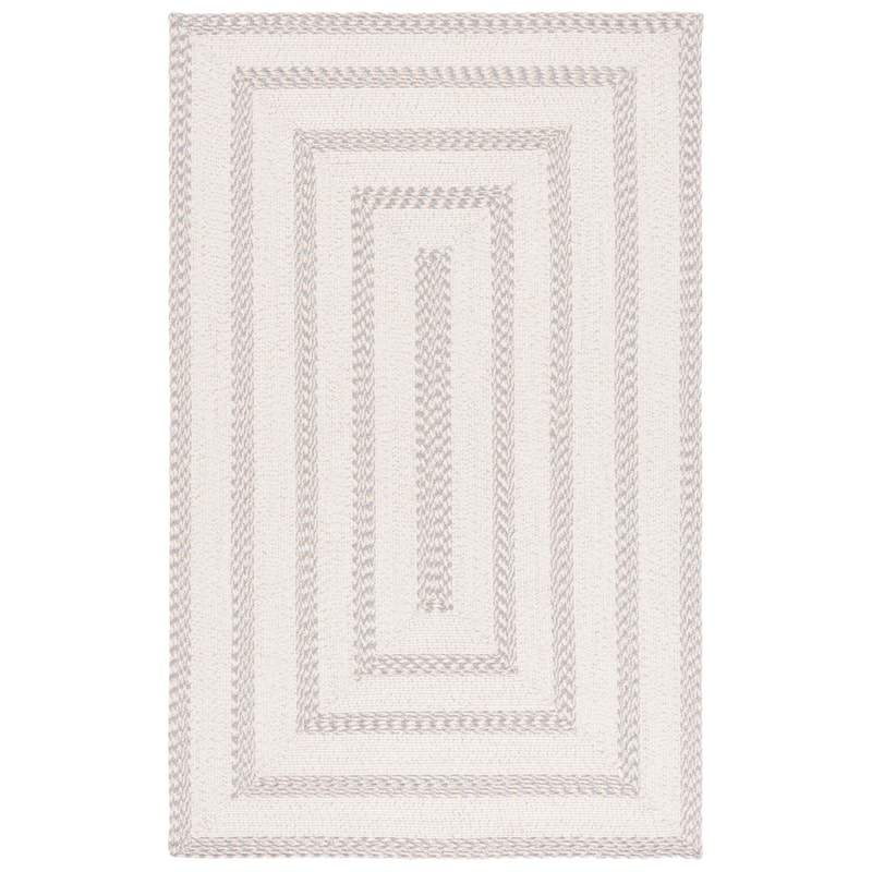 SAFAVIEH Handmade Braided Culita Cotton Reversible Rug - 6' x 9' - Ivory/Grey