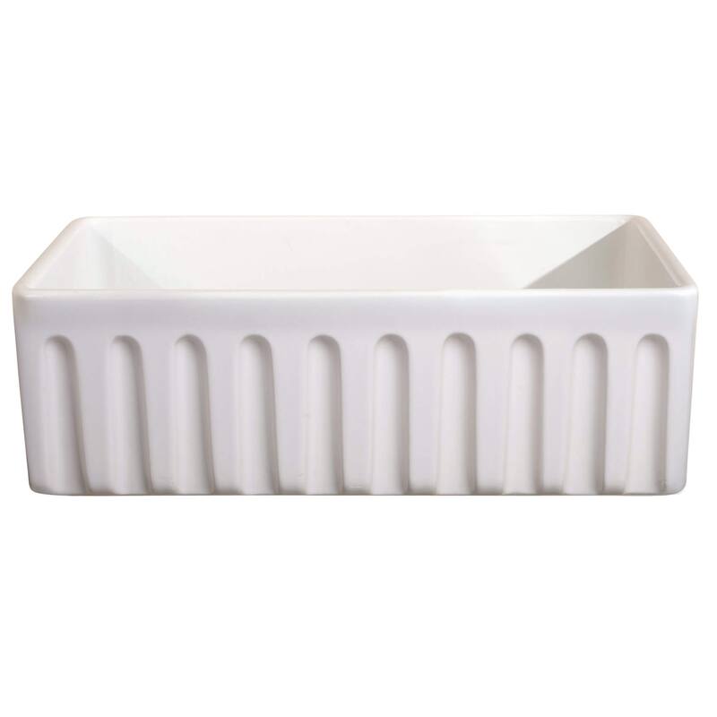 White Fireclay Farmhouse Single Bowl 36-inch Kitchen Sink with Apron