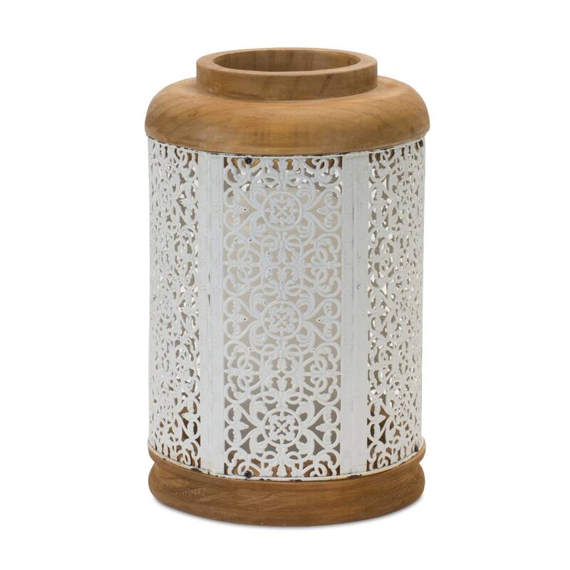 Geometric Punched Metal Lantern (Set of 2)