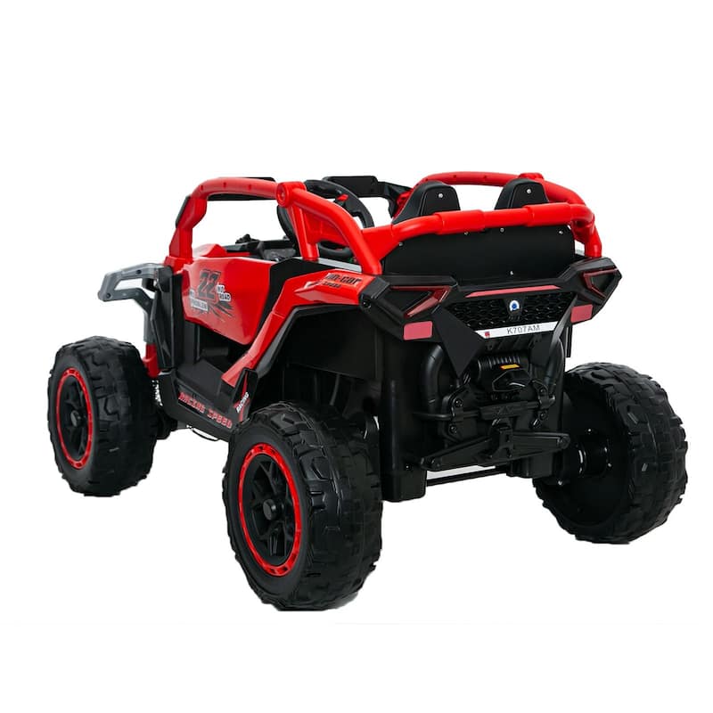 12V 2-Seater Kids Electric UTV Ride-On for Ages 3-6, Red with Remote Control & Music