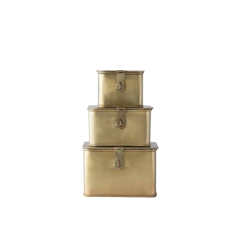 Decorative Metal Boxes with Lid, Set of 3