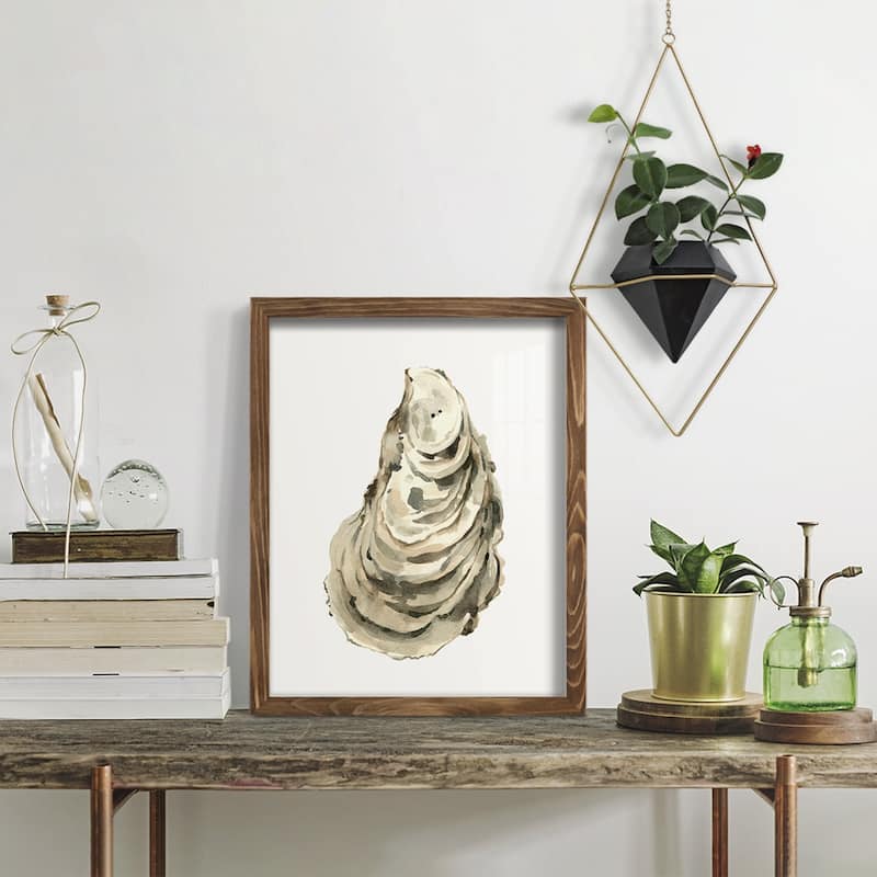 Neutral Oyster Study I -Framed Print w/glass-Cherry Red