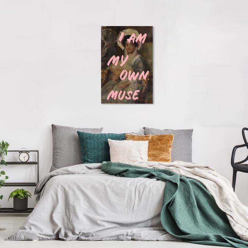 Wynwood Studio Canvas Fashion and Glam My Own Muse II Pink and Light Pink Shabby Chic Wall Art Canvas Print - 24 x 16