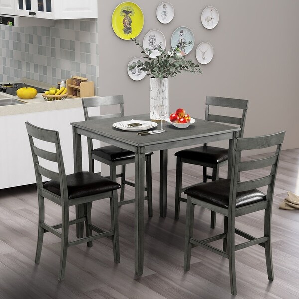 Small gray dining table set sale