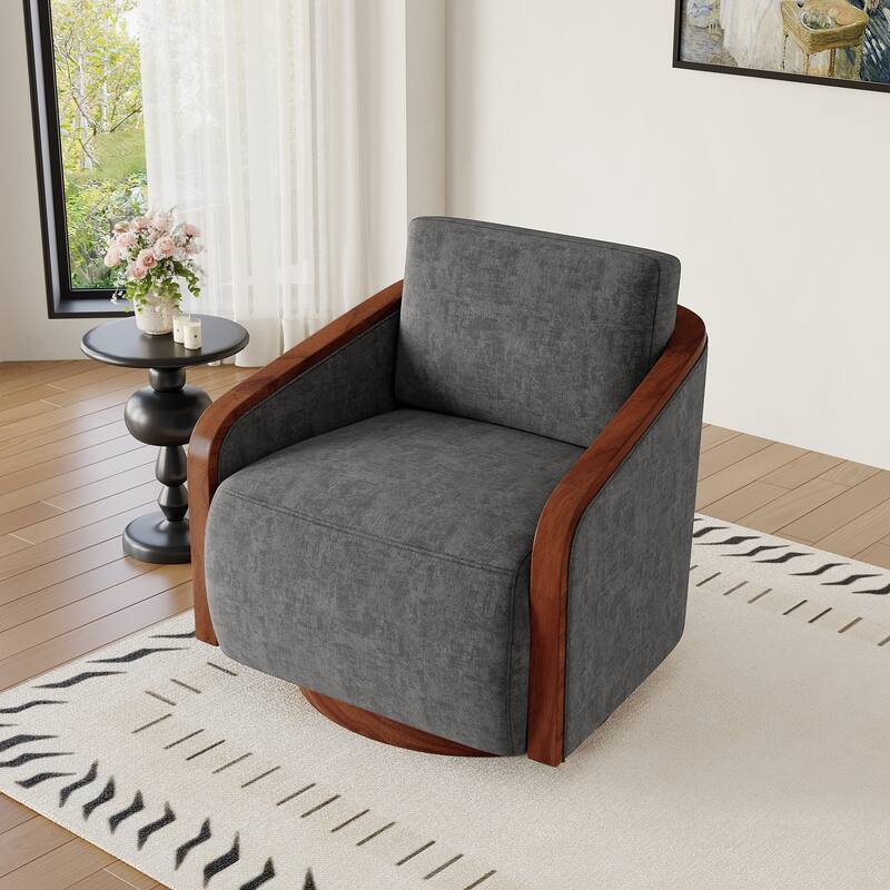 Modern Upholstered Swivel Accent Chair