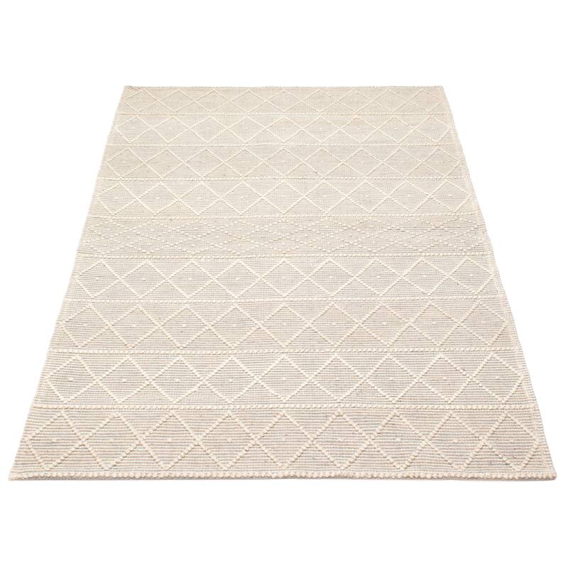 ECARPETGALLERY Braid weave Sienna Grey Wool Rug - 5'0 x 7'9