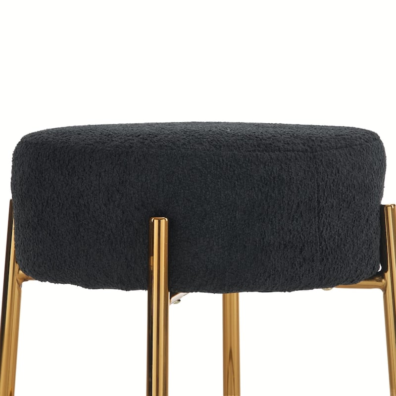 Set of 2 Contemporary Round Bar Stools - 24" Height, Ideal for Kitchens, Coffee Shops, and Bars