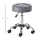 preview thumbnail 7 of 14, HOMCOM Round Vanity Stool with Height Adjustable Lift, Luxury Style Upholstery and Swivel Seat and Wheels - 13.75"x13.75"x24"