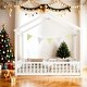 preview thumbnail 1 of 28, Double Twin Size Floor Bed with Fence and Guardrails without Door,Kids Bed Design White
