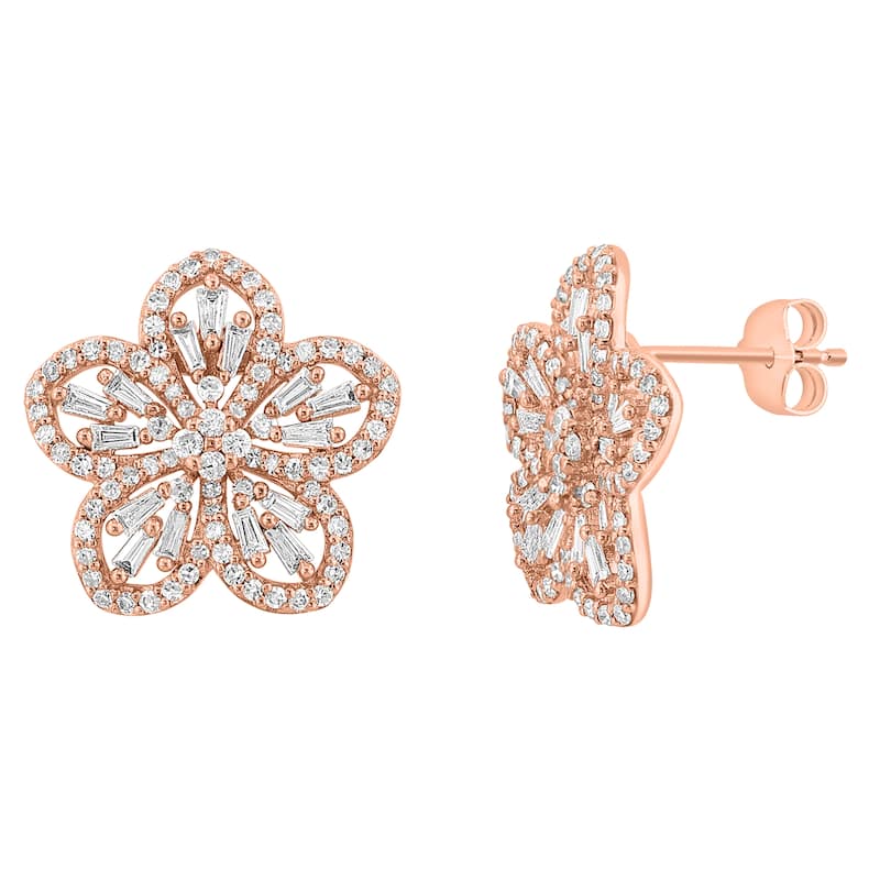 EFFY 14K Rose Gold Diamond Earrings