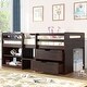 preview thumbnail 20 of 55, Twin Solid Pine Loft Bed with Shelves, Drawers, and Guardrail Antique Espresso