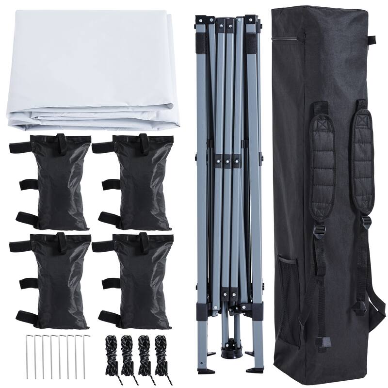 Yaheetech 10x10ft One-person Set Up Pop-up Canopy Tent with Side Panel