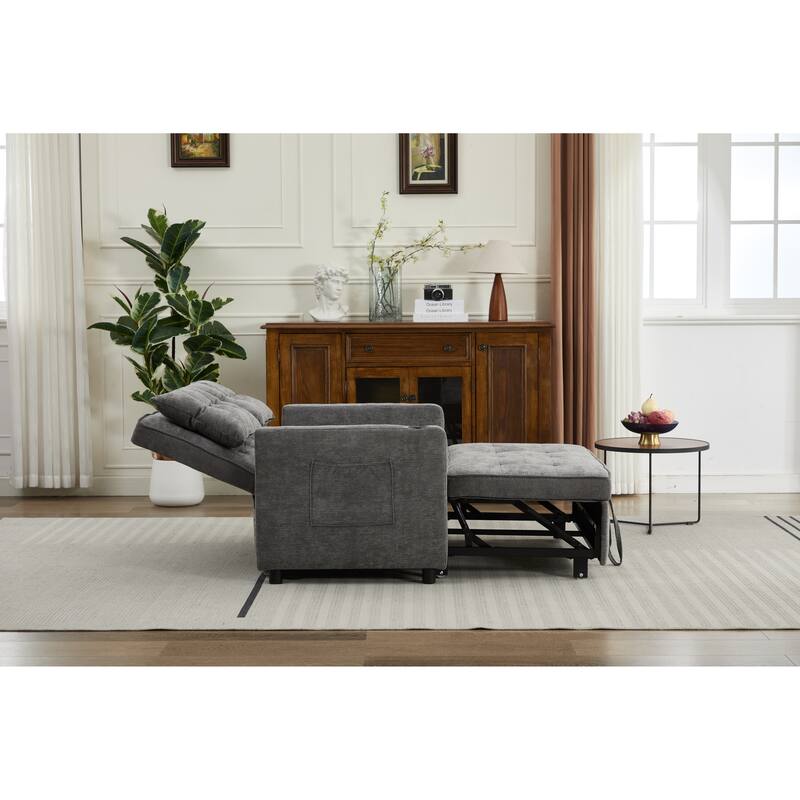 Sleeper Chair 3-in-1 Convertible Chair Bed Pull Out Sleeper Chair Beds Adjustable double Armchair Sofa Bed with USB Ports