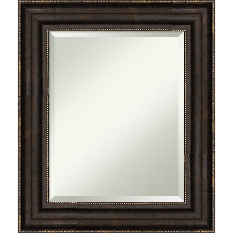 Beveled Bathroom Wall Mirror - Stately Bronze Frame - Stately Bronze