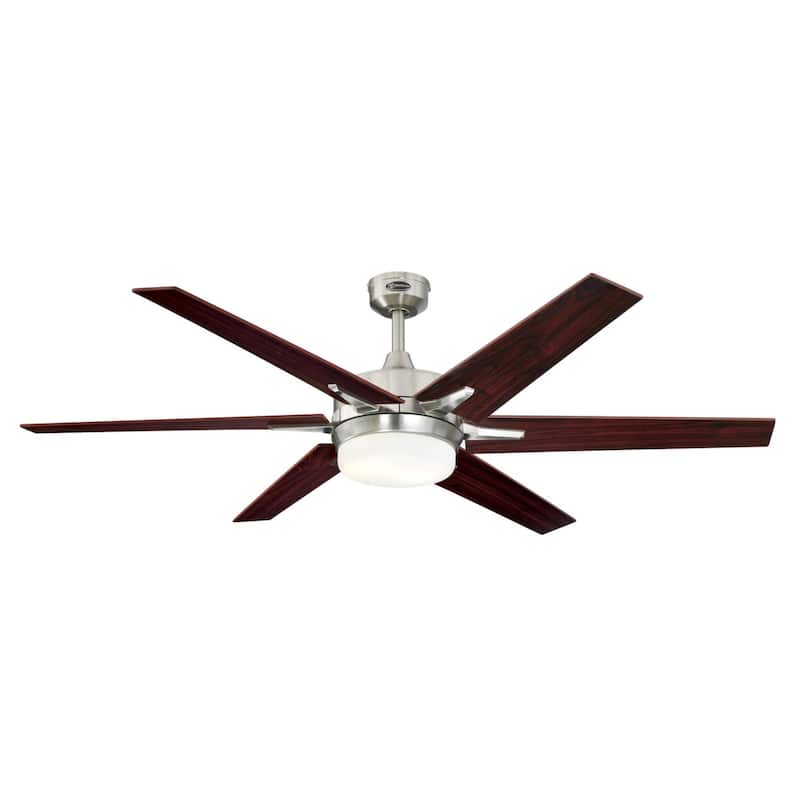 Westinghouse Cayuga 60-Inch Indoor Ceiling Fan with Dimmable LED Light Kit - Brushed Nickel