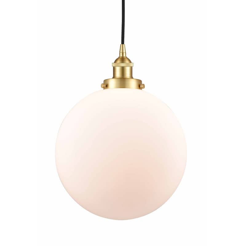 Innovations Lighting 616-1PH-16-12 Beacon Pendant Beacon 12" Wide - Satin Gold / Matte White