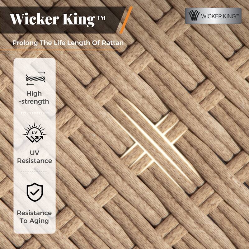 MAISON ARTS Luxury Wicker Patio Conversation Sofa Set with Curved Armrests with Cushions