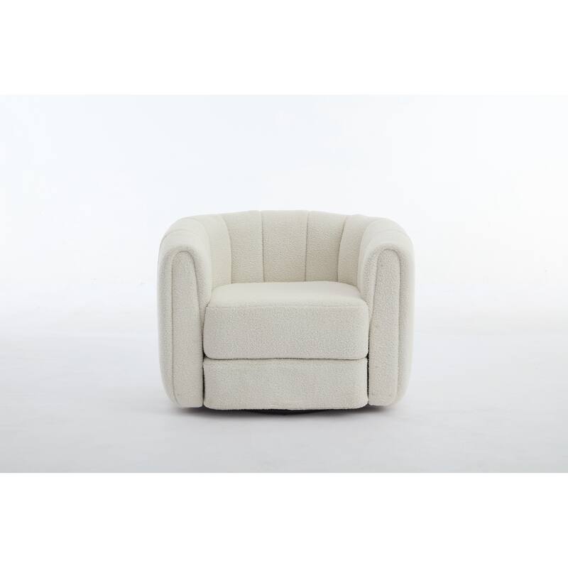 Accent Barrel Chair, Modern Round Armchairs with Upholstered, Comfy Swivel Accent Chair for Living Room