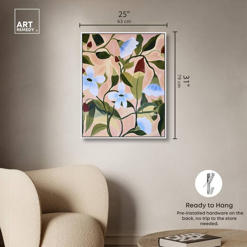 Bold Peach Petal Motif Canvas by Art Remedy