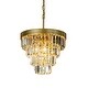 preview thumbnail 2 of 6, 3-Light 13" Cone Shape 4-Tier Crystal Chandelier