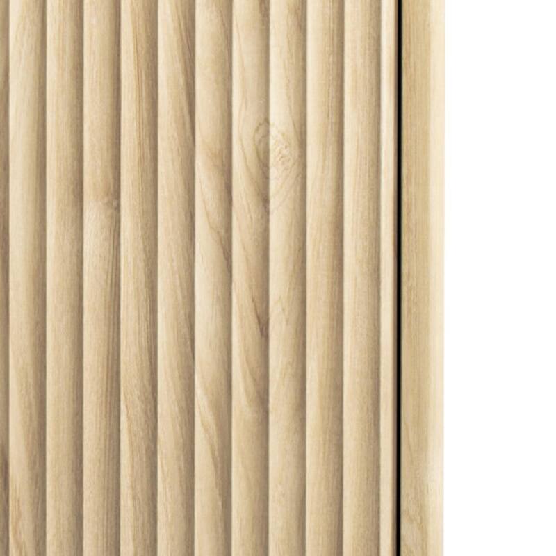 55.5" Fluted Storage Kitchen Island with Drop Leaf and Power Outlet and 3 Drawers