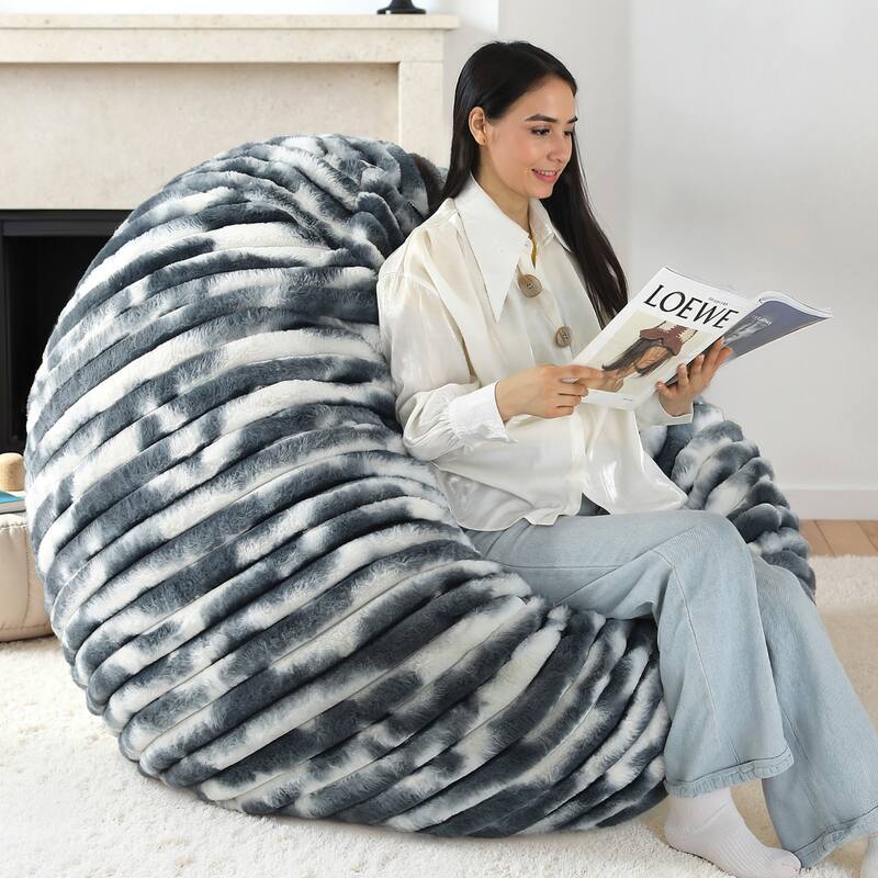 UIXE Modern Plush Faux Fur Bean Bag Chair