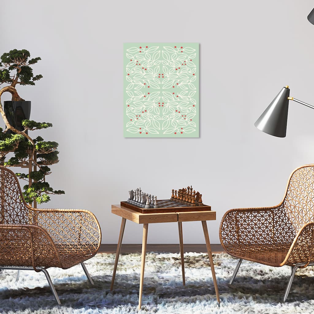 Wynwood Studio Canvas Floral and Botanical Pastel Mint this Holidays Green Modern & Contemporary Wall Art Canvas Print