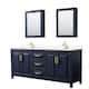 Option Dark Blue, Gold Trim, Carrara Cultured Marble Top