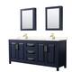 Option Dark Blue, Gold Trim, Carrara Cultured Marble Top