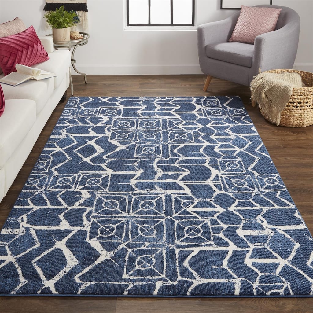 Meera Abstract Geometric Transitional Area Rug