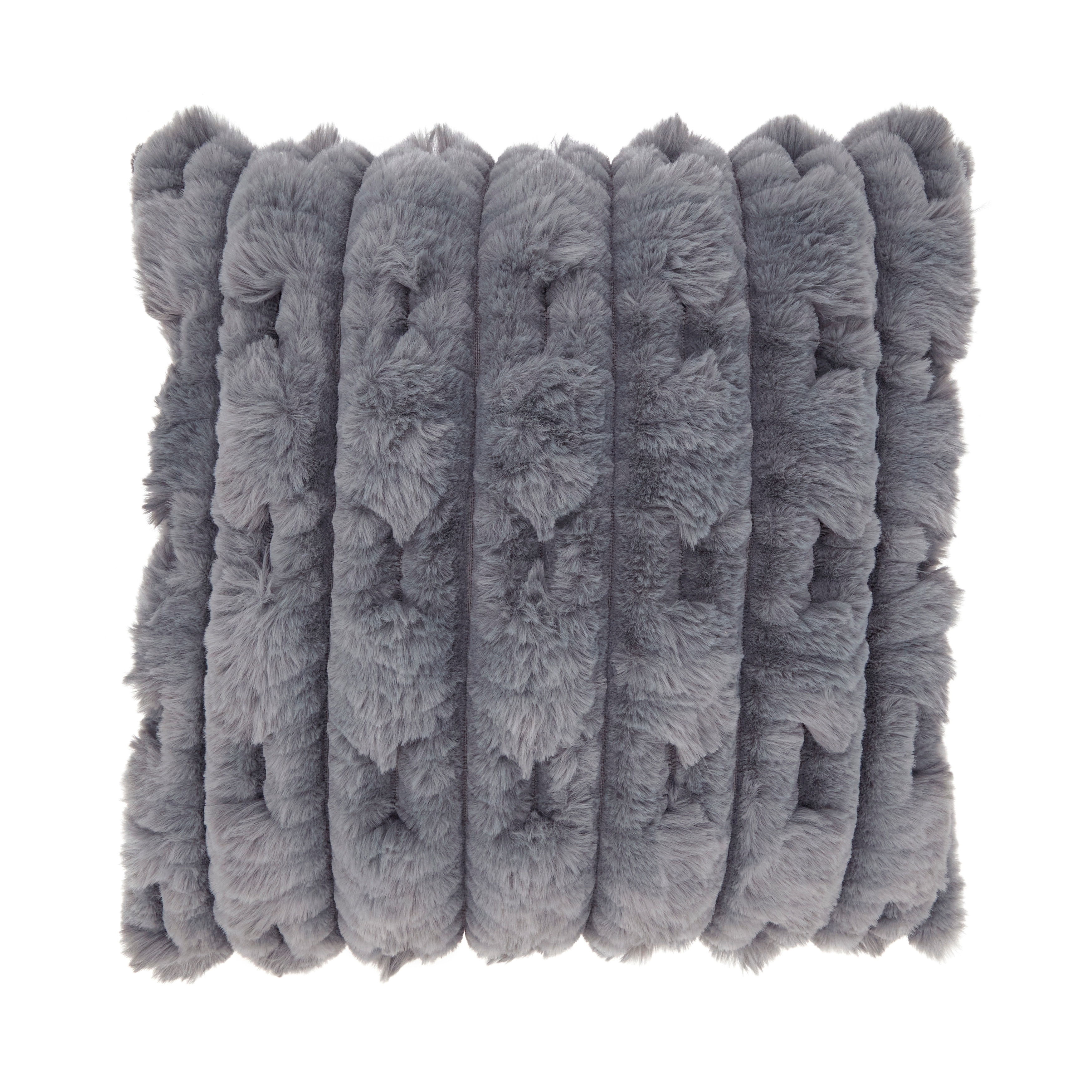 Luxe Haven Faux Rabbit Fur Poly Filled Throw Pillow
