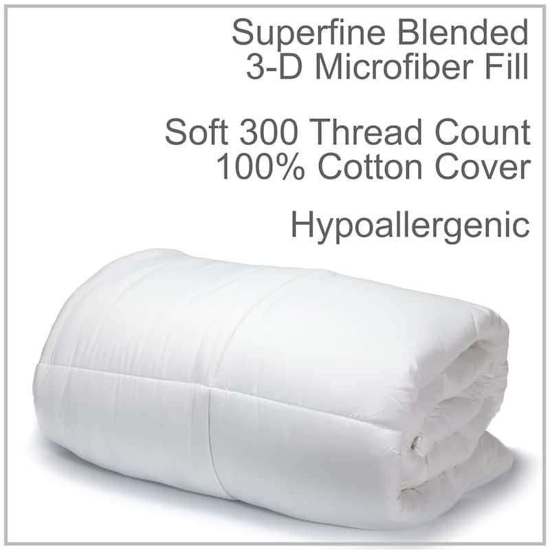Down Alternative Cloud Comforter Extra Fill with 300 thread count Cotton Percale shell