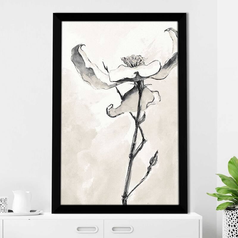 "Solitary Dogwood IV Taupe (Vertical)" Print on Acrylic