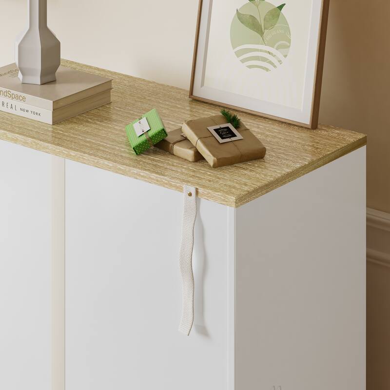 Cat Litter Box Enclosure with Scratch Pad, Hidden Litter Box Furniture, Wooden Pet House Sideboard, Storage Cabinet