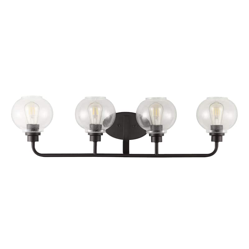 Staunton Iron/Seeded Glass Cottage Rustic LED Vanity Light, by JONATHAN Y