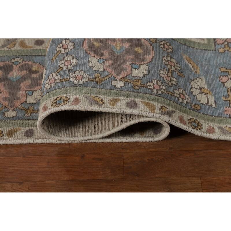 Geometric Tabriz Persian Area Rug Hand-Knotted Beige Wool Carpet - 9'10"x 12'6"