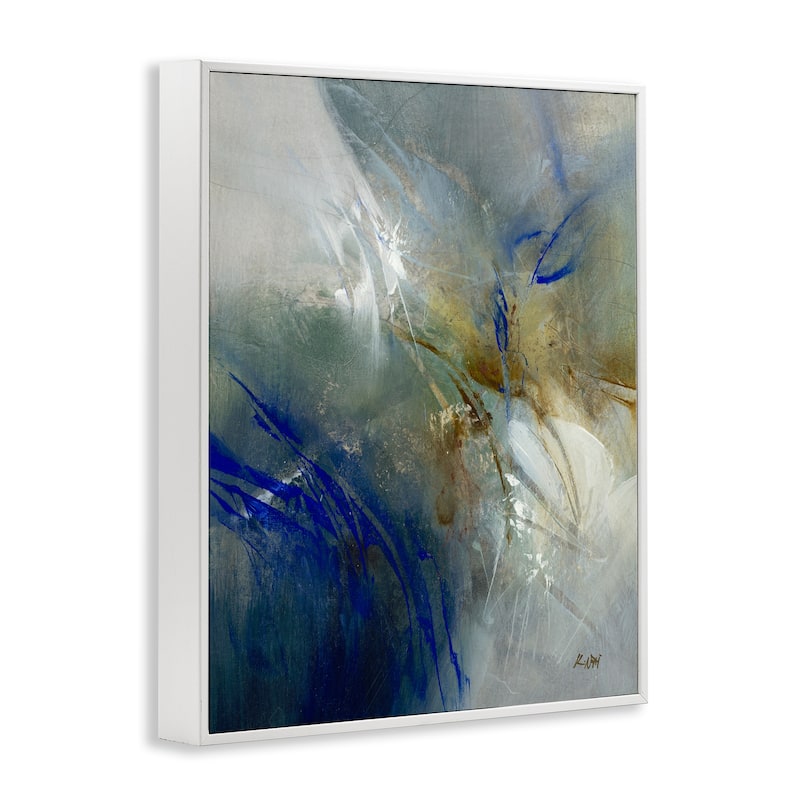 Stupell Blue & Neutrals Distortion Framed Giclee Art Design By K. Nari