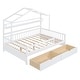 preview thumbnail 5 of 32, Roomfitters Wooden Twin/Full Size House Bed, Modern Platform Design with Two Spacious Storage Compartments and Built-In Shelf